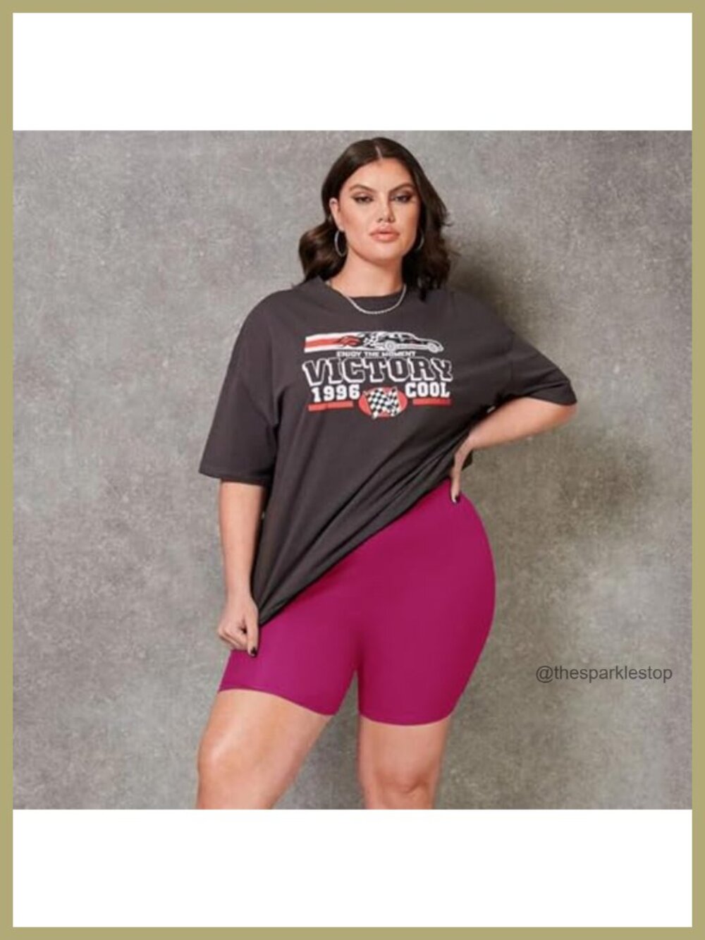 Plus Size 8" Biker Shorts with Pockets - High Waisted Spandex Yoga Gym Athletic - Picture 2 of 5